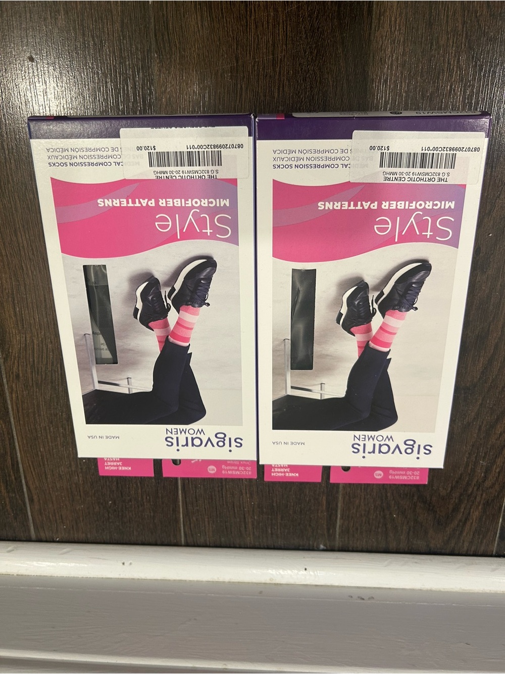 Sigvaris Women Pink Striped Compression Socks